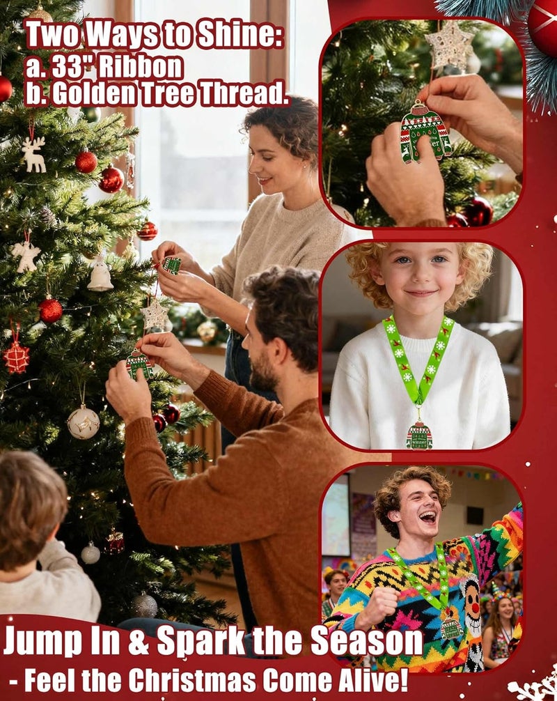 BSTWM 3 Pcs Christmas Sweater Medal Ugly Sweater Medal That Christmas Party Decoration Medal for Ugly Sweater Contest Winners - Image 3